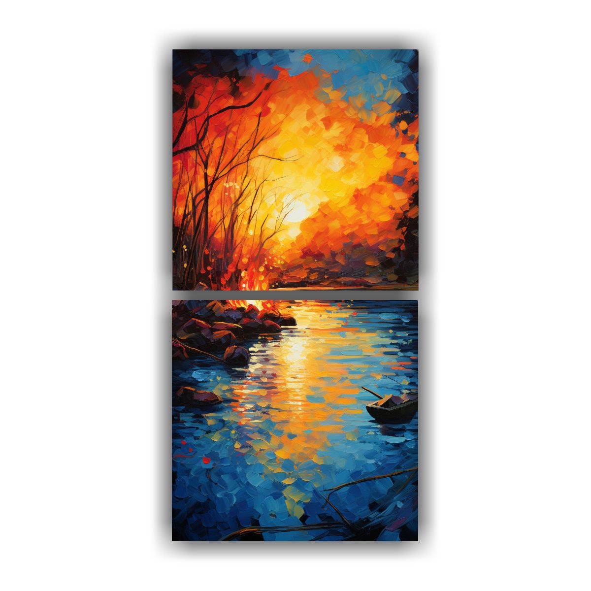 GENERICO - Cuadros Abstractos De Colores Vivos Y 60x120 Cm