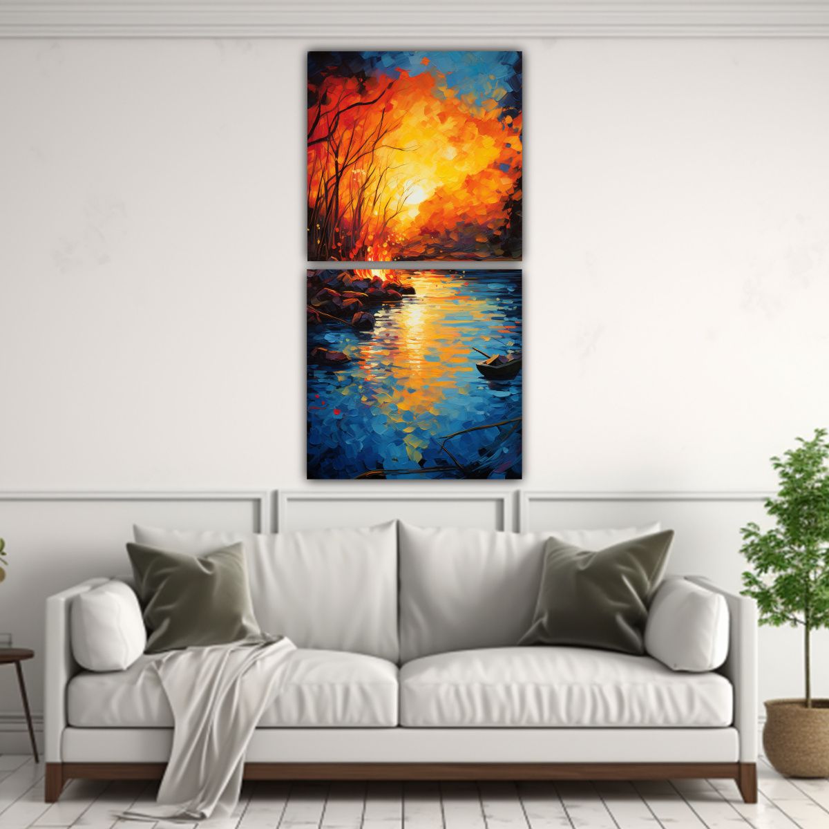 GENERICO - Cuadros Abstractos De Colores Vivos Y 60x120 Cm