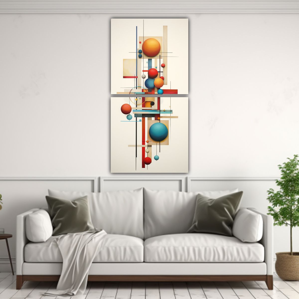 GENERICO - Cuadros Abstractos Con Formas Geométricas 20x40 Cm