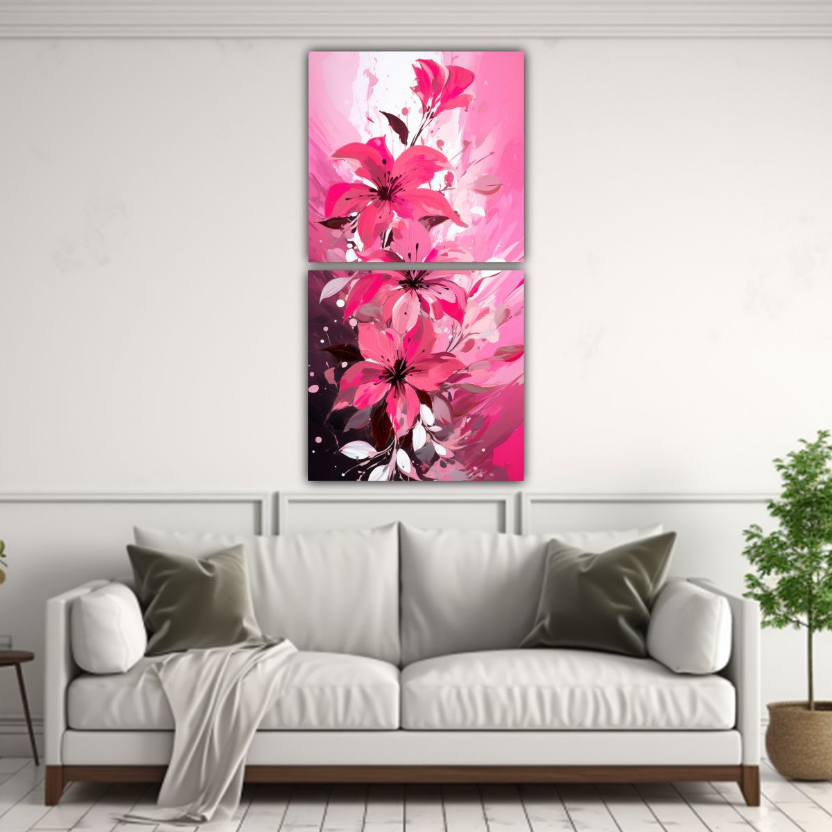 GENERICO - Cuadros Impresos Estilo Neonoir Para Sala Pincel 60x120 Cm