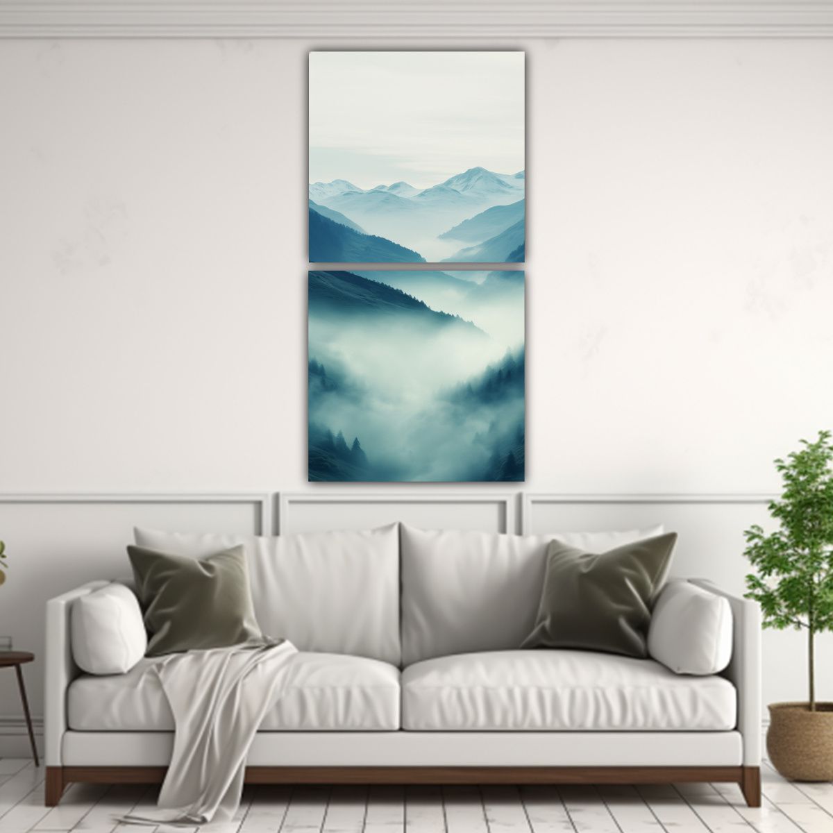 GENERICO - Paisaje Montañoso Noruego Protagonismo Abstracto 60x120 Cm