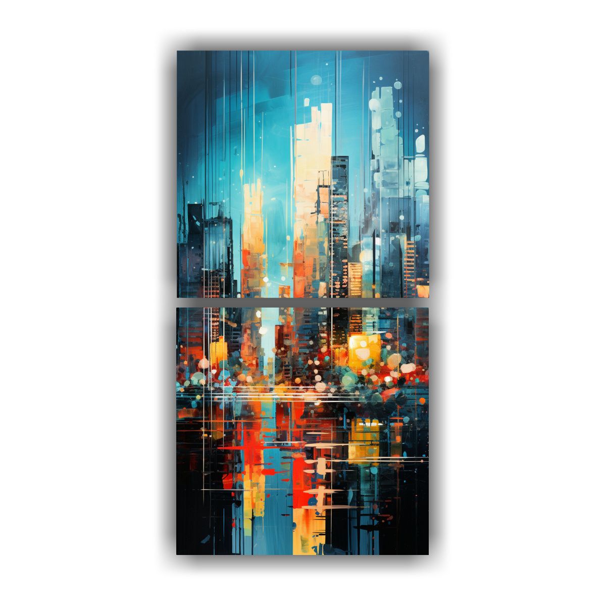 GENERICO - 2 Calidos Bonito Glitch Arte Mixto Vibrante De 60x120 Cm