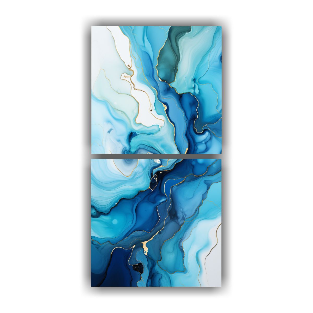 GENERICO - Cuadros Diseño Holográficos Azul Claro Azul 20x40 Cm