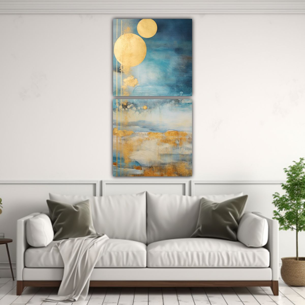 GENERICO - Pintura Dos Artes Dibujo Habitación En Acuarela 60x120 Cm