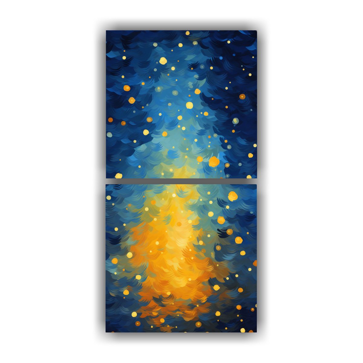 GENERICO - Pintura Impresionista De La Noche Con Muchos 20x40 Cm