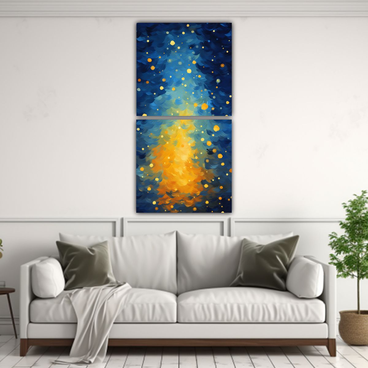 GENERICO - Pintura Impresionista De La Noche Con Muchos 20x40 Cm