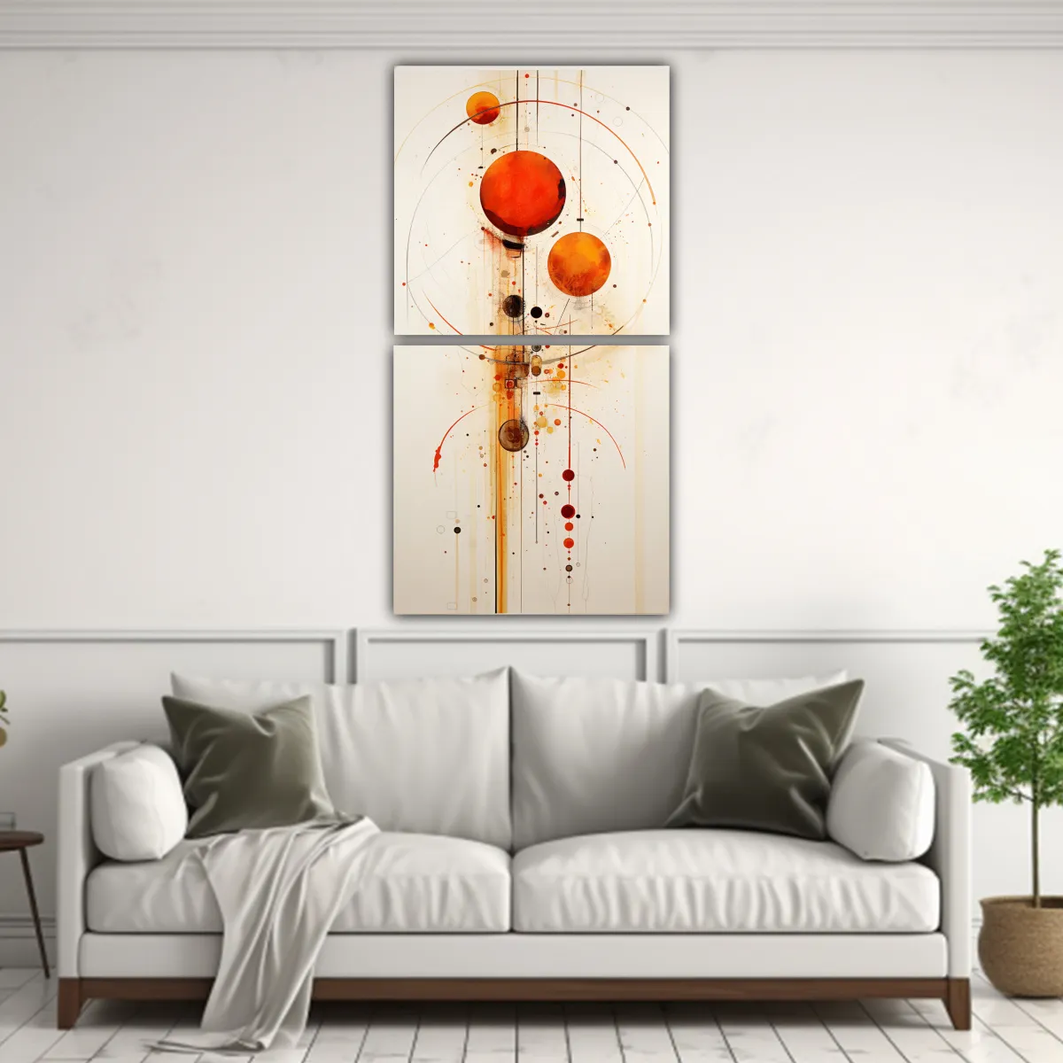 GENERICO - Set 2 Lienzos De Tela Finas Lineas Elegancia 50x100 Cm