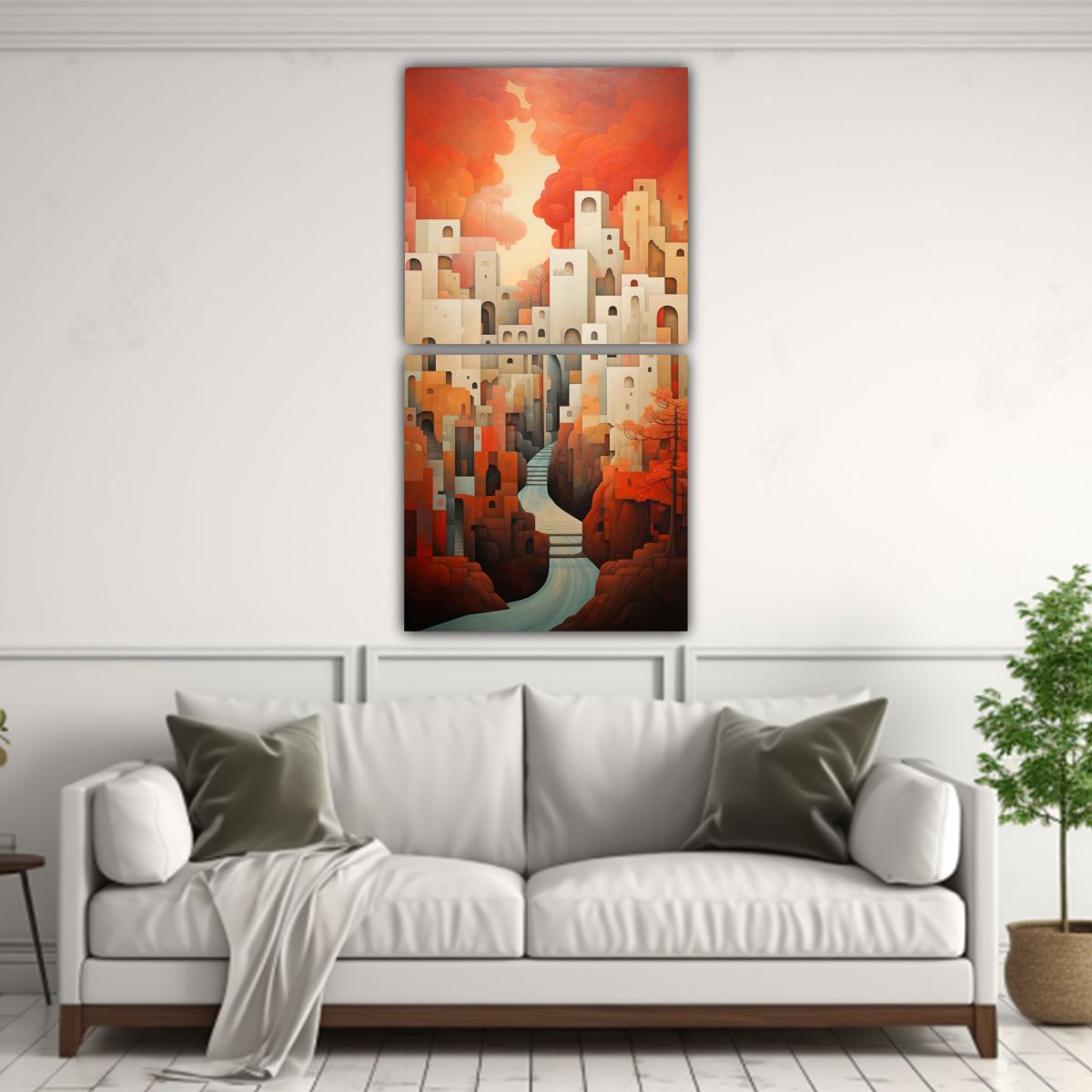 GENERICO - Cuadros Abstractos Modernos Para Habitación Con 40x80 Cm