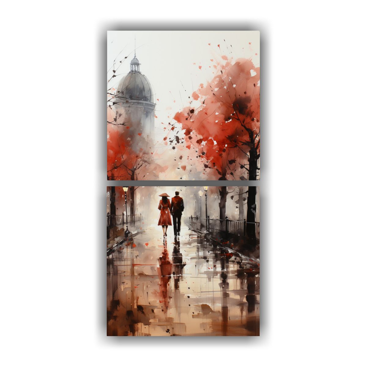 GENERICO - Cuadros Impactantes De Personas Caminando Bajo La 20x40 Cm