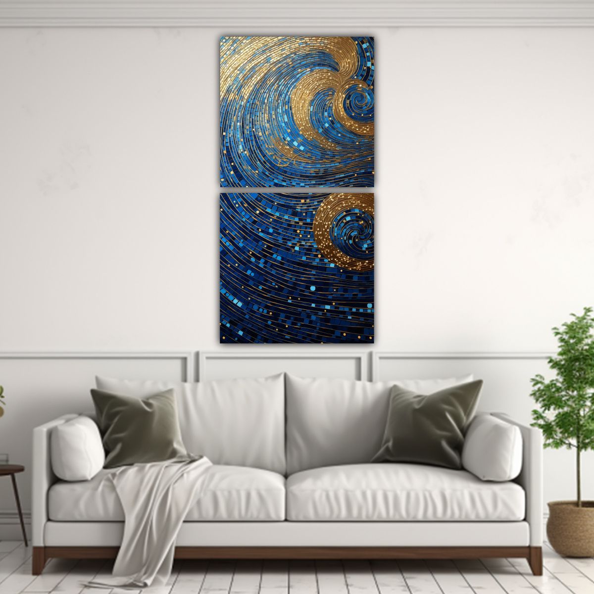 GENERICO - Cuadro Tela Canvas Baño En Estilo Puntillismo 30x60 Cm