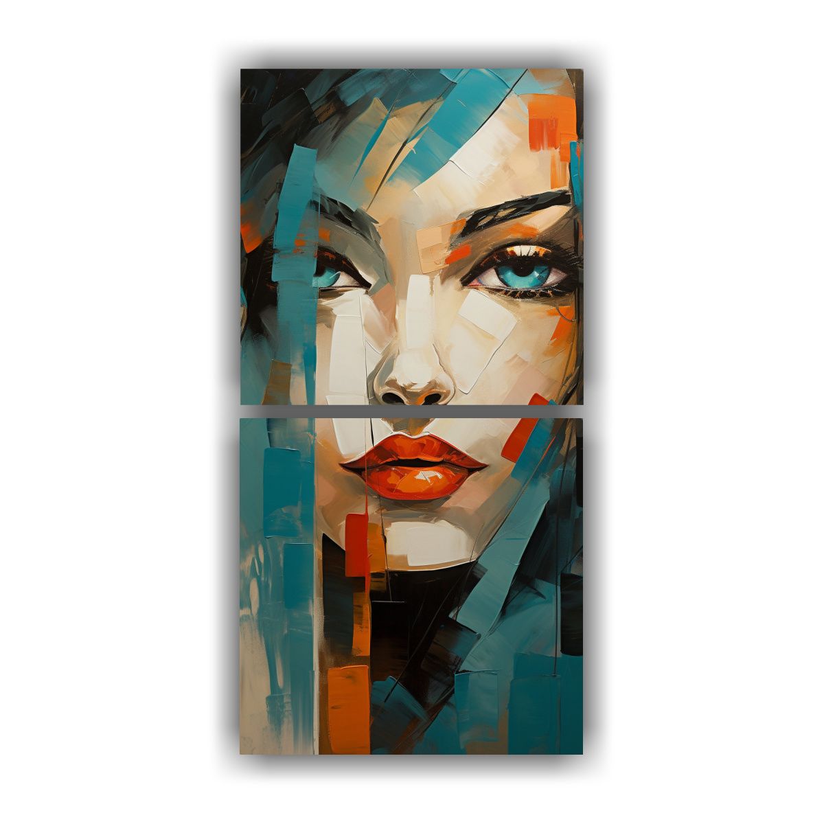 GENERICO - Pintura Mujer Abstracta Estilo Vintage En Duo 30x60 Cm