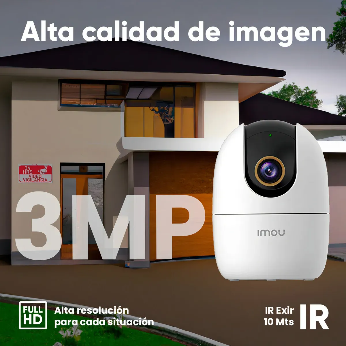 Cámara Wifi IMOU Ranger 2 PT Interior 3MP Audio - Blanco, marca IMOU - Foto 2