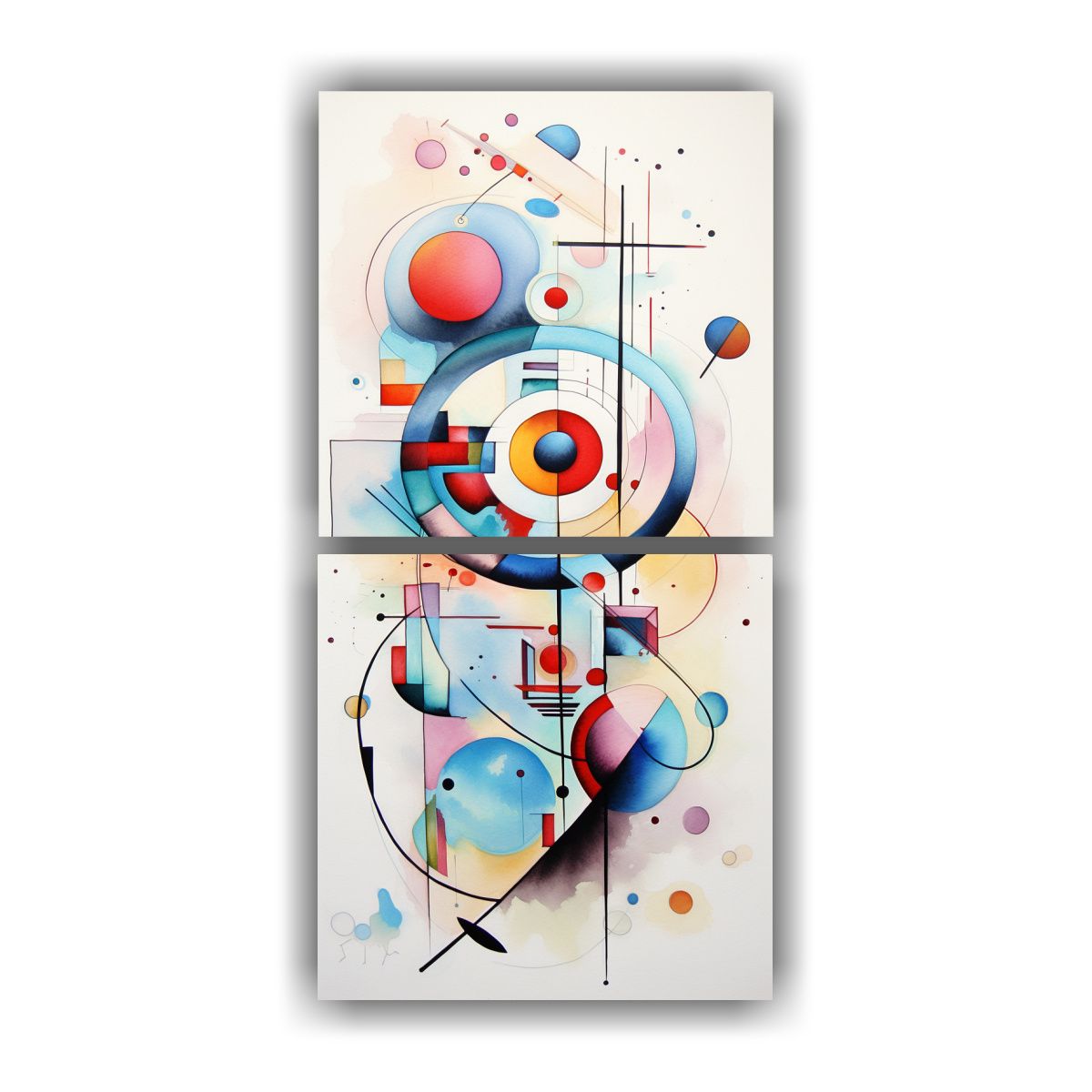 GENERICO - Pinturas Abstractas De Acuarela De Kandinsky En 20x40 Cm
