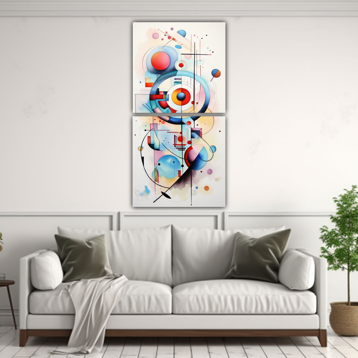 GENERICO - Pinturas Abstractas De Acuarela De Kandinsky En 20x40 Cm
