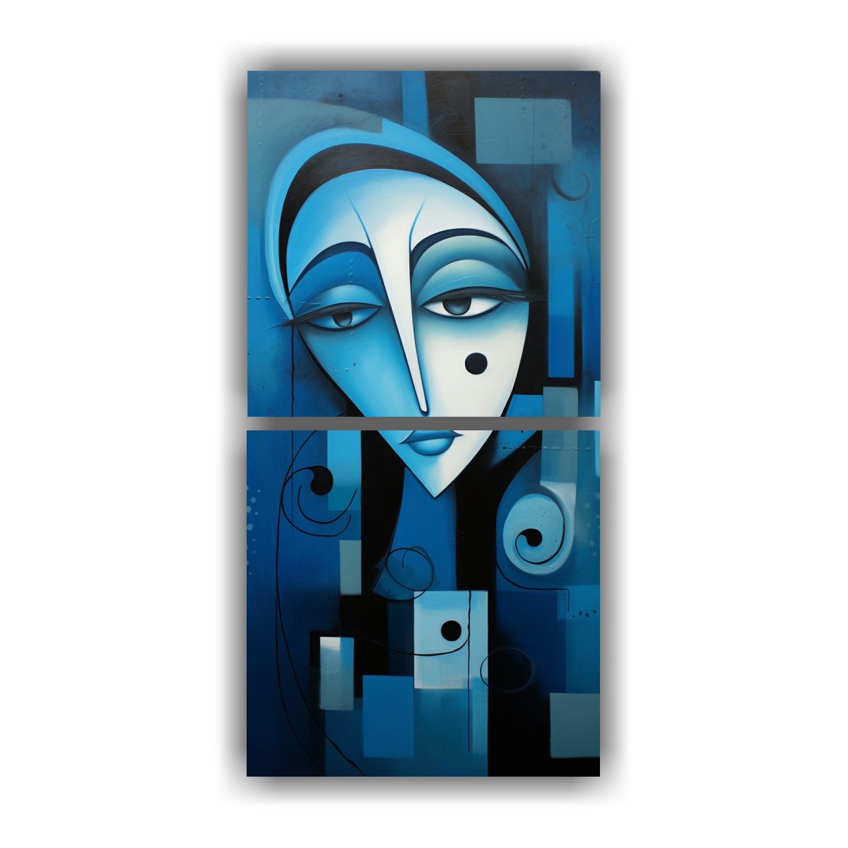 GENERICO - Pinturas Abstractas Duraderas En Tonos Azules 20x40 Cm