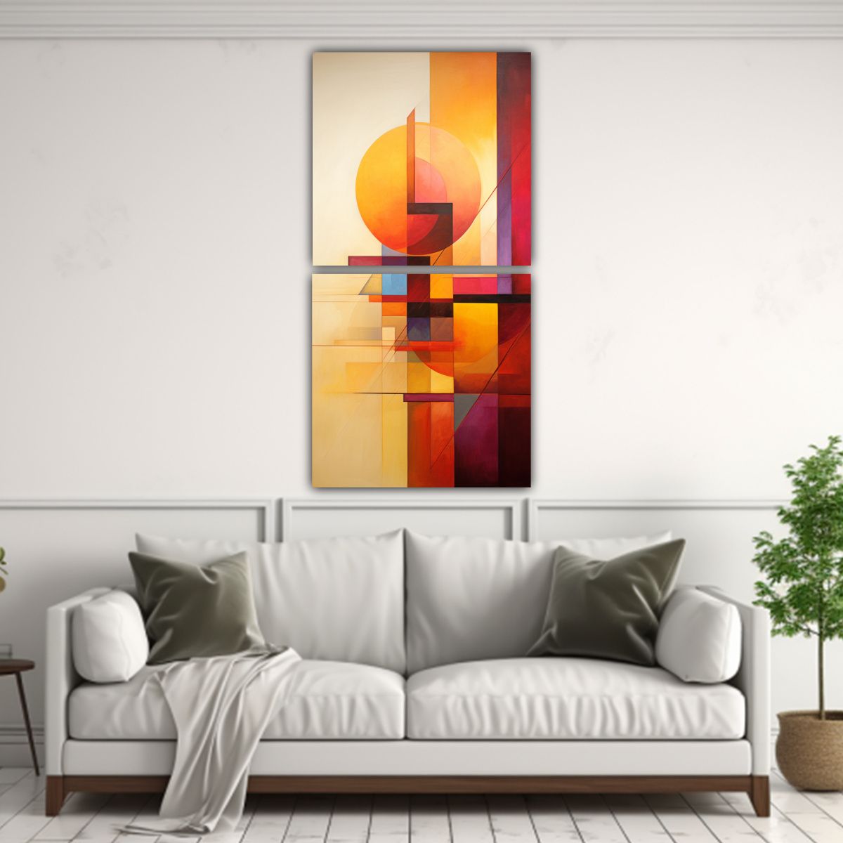 GENERICO - Pinturas De Abstracción Geométrica Para 50x100 Cm