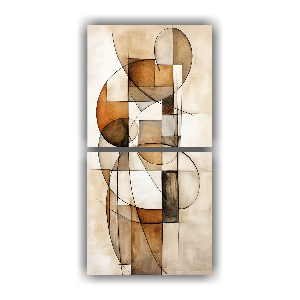 GENERICO - Conjunto De Cuadros Cálidos Arte Gráfico Sobre 20x40 Cm