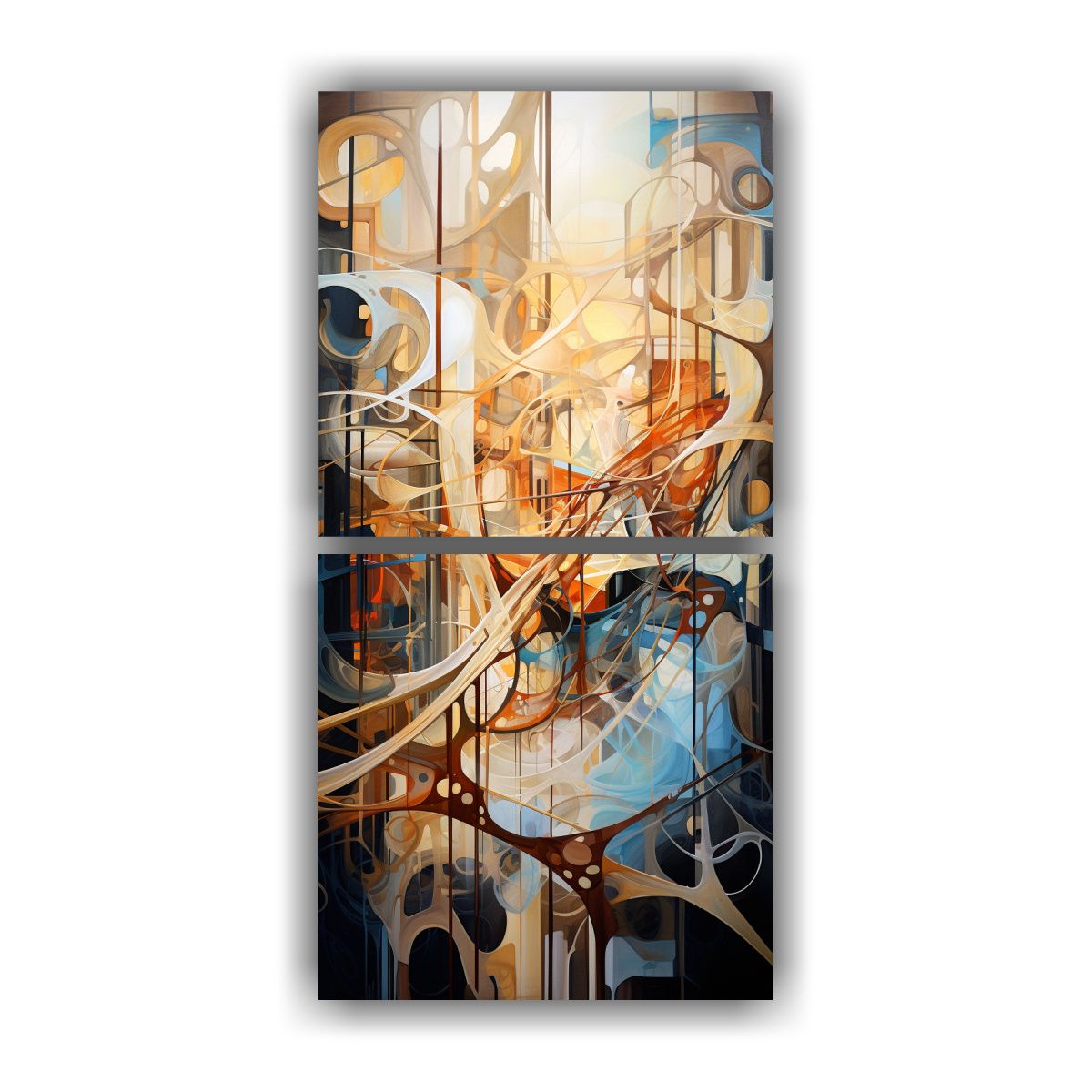 GENERICO - Cuadros Abstractos De Tela Con Capas De Recuerdos 30x60 Cm