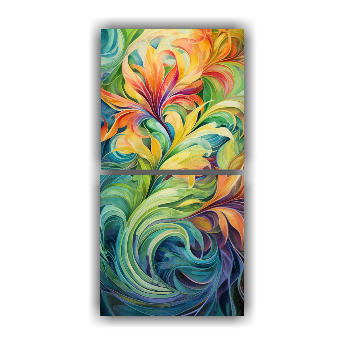 GENERICO - Conjunto 2 Cuadros Decorativos De Arte De Pared 40x80 Cm