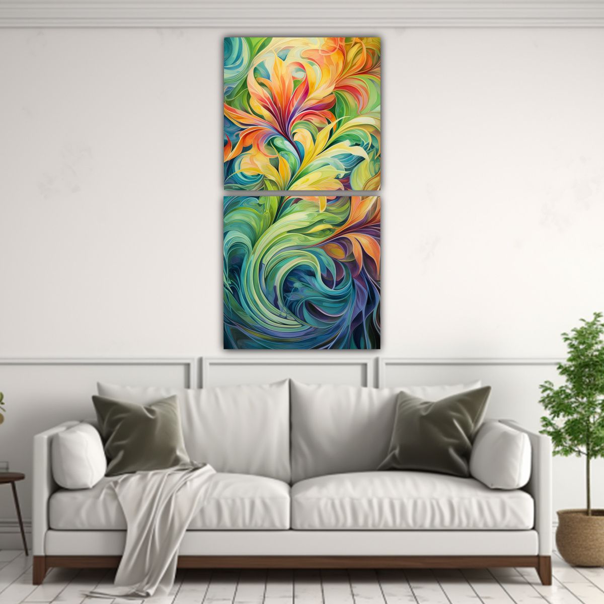 GENERICO - Conjunto 2 Cuadros Decorativos De Arte De Pared 40x80 Cm