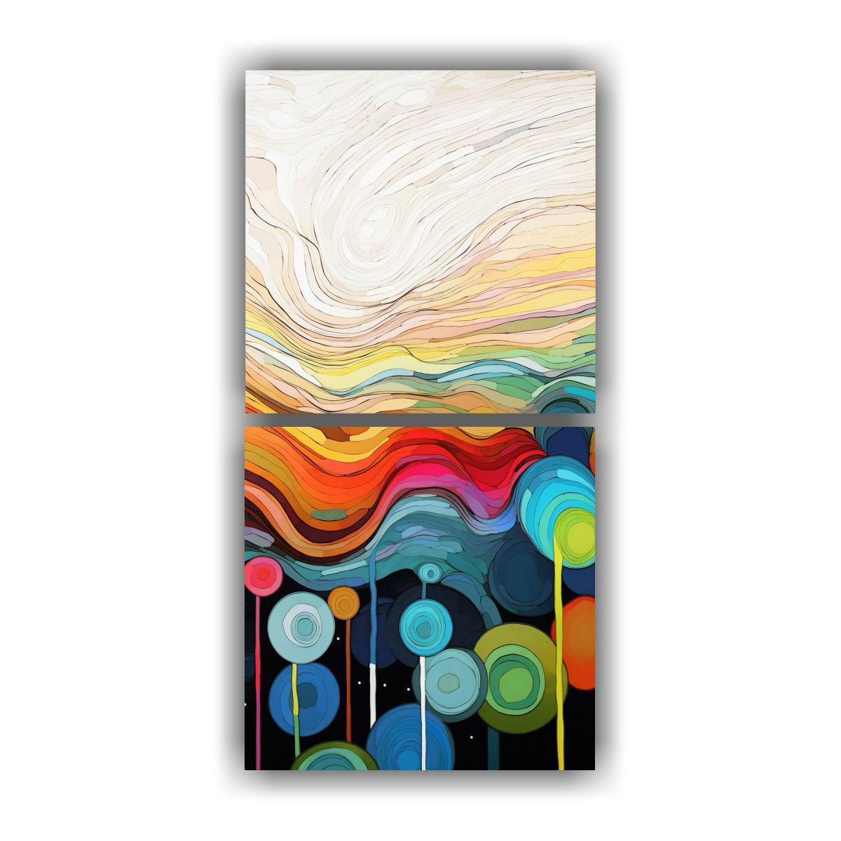 GENERICO - Cuadros De Decoración Con Colores Vibrantes 30x60 Cm