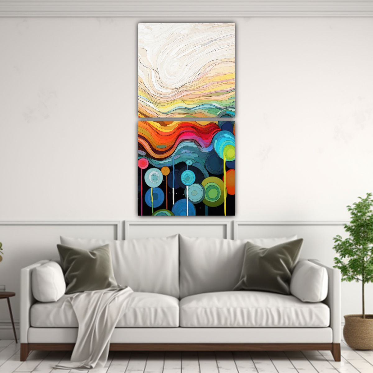 GENERICO - Cuadros De Decoración Con Colores Vibrantes 30x60 Cm