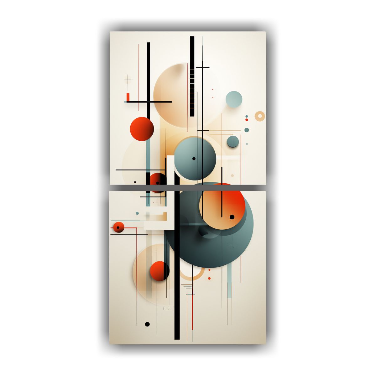 GENERICO - Cuadro De Lienzo Original Con Formas Geométricas 60x120 Cm