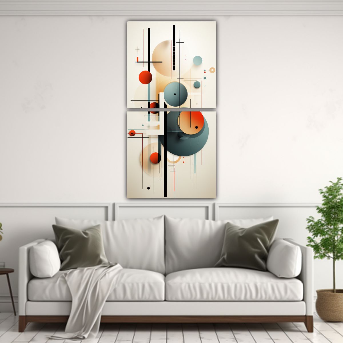 GENERICO - Cuadro De Lienzo Original Con Formas Geométricas 60x120 Cm