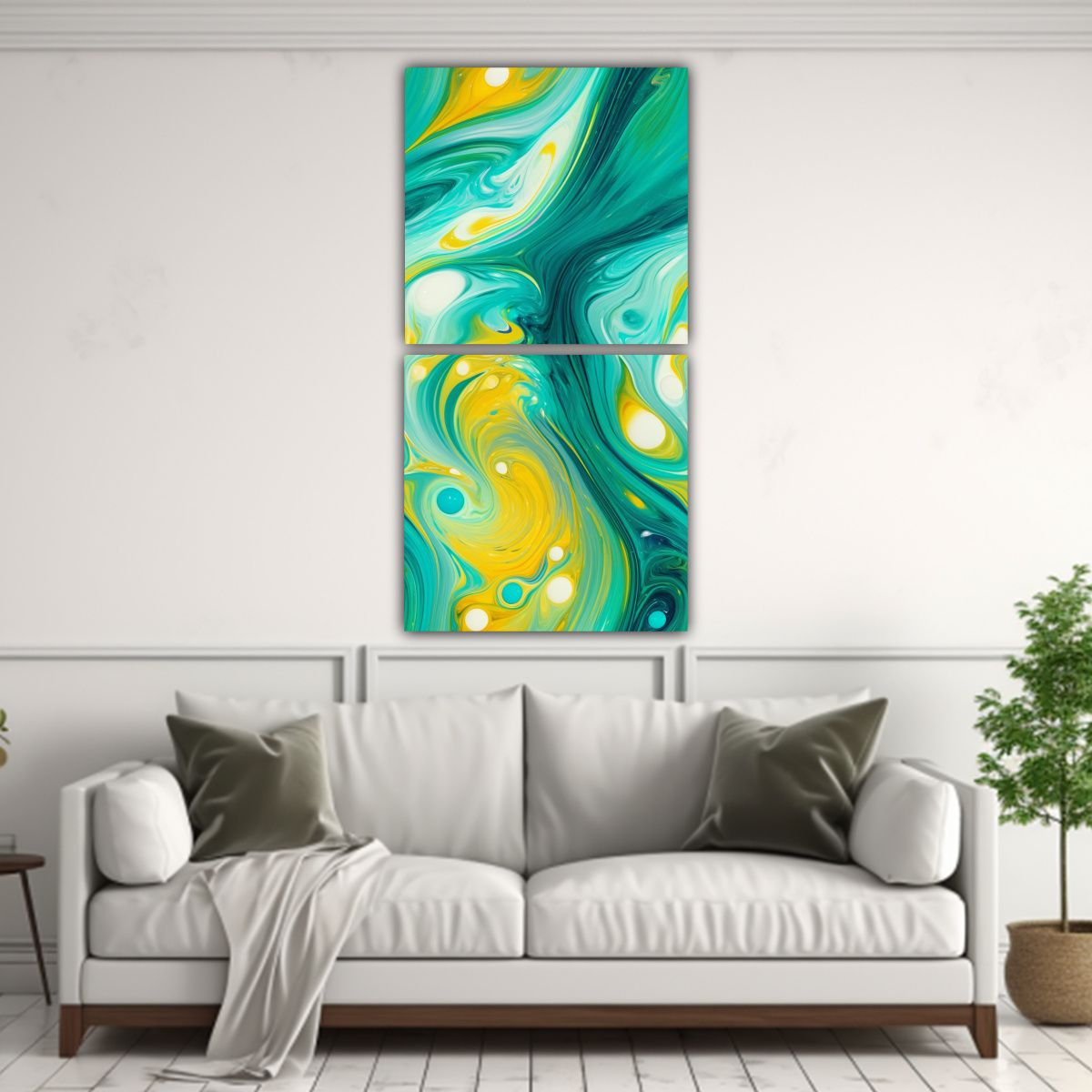 GENERICO - Cuadro Decorativo Fluido Con Forma Elíptica 40x80 Cm