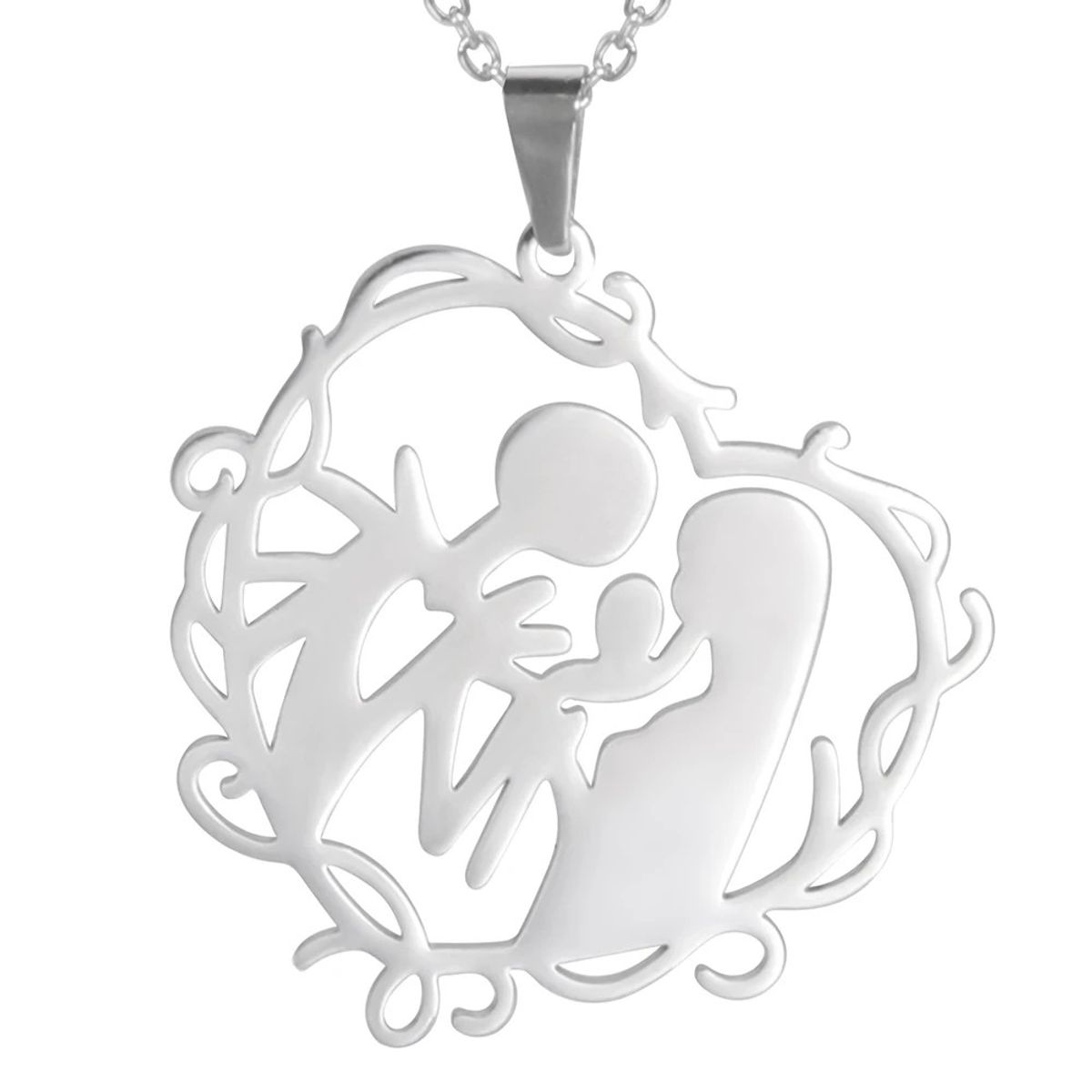 TODOJOYAS - Collar Familia con Hijo Acero Plateado