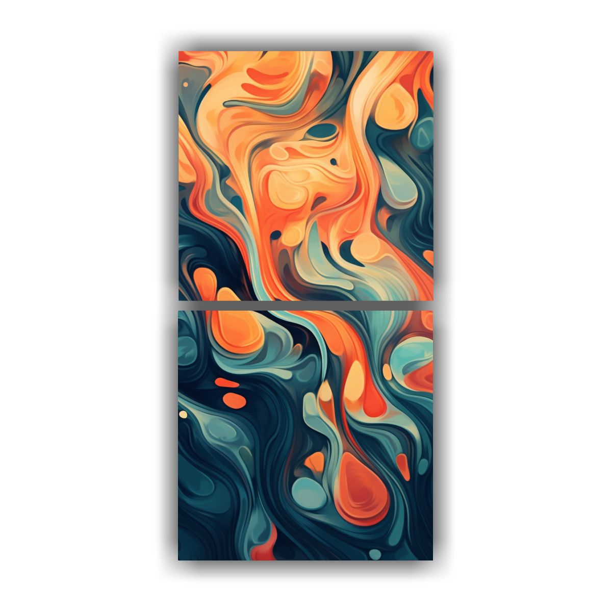 GENERICO - Diptico Impreso De Textura Abstracta En Acuarela 60x120 Cm