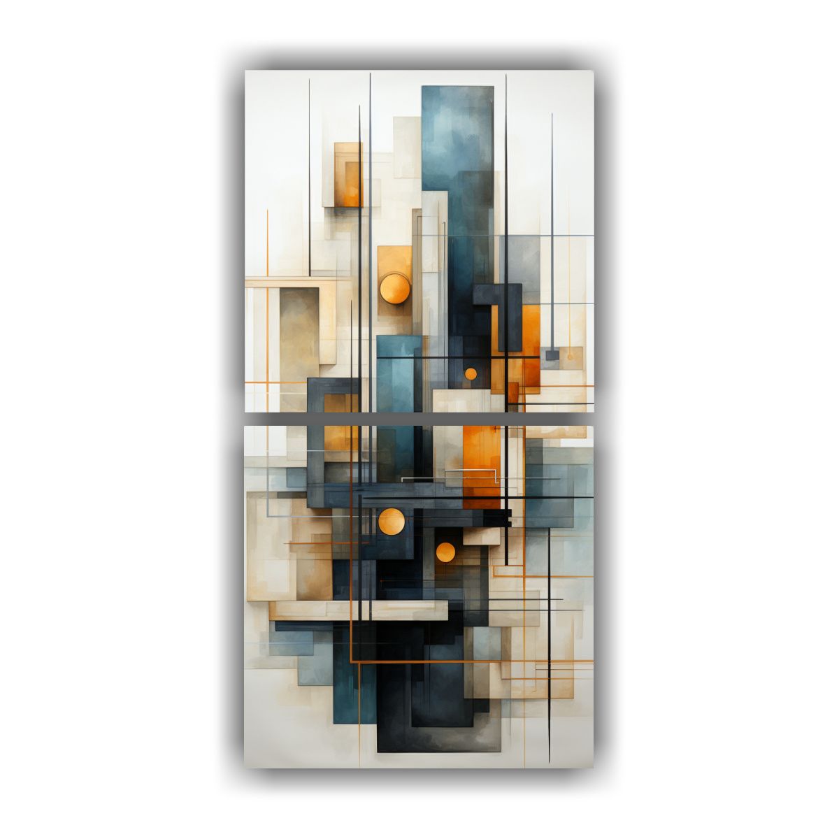 GENERICO - Dos Artes De Pared Geométricas Abstractas En 40x80 Cm