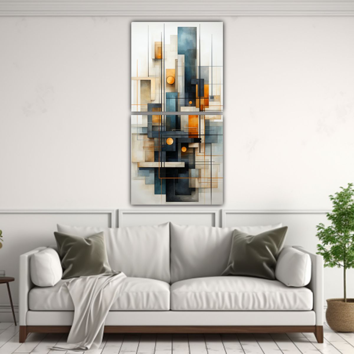 GENERICO - Dos Artes De Pared Geométricas Abstractas En 40x80 Cm