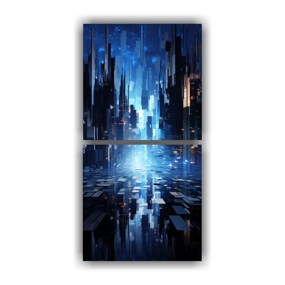 GENERICO - Cuadro Decorativo De Fotografía Urbana En Azul Y 40x80 Cm