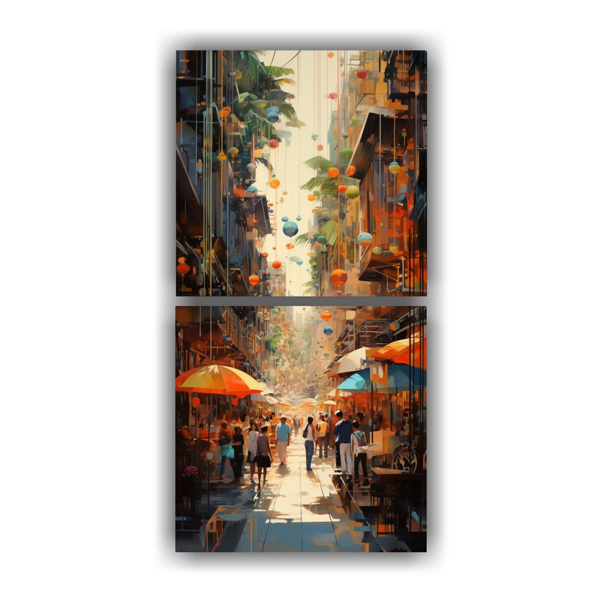 GENERICO - Arte De Pared Tonalidades Lineales Viva Energía 20x40 Cm