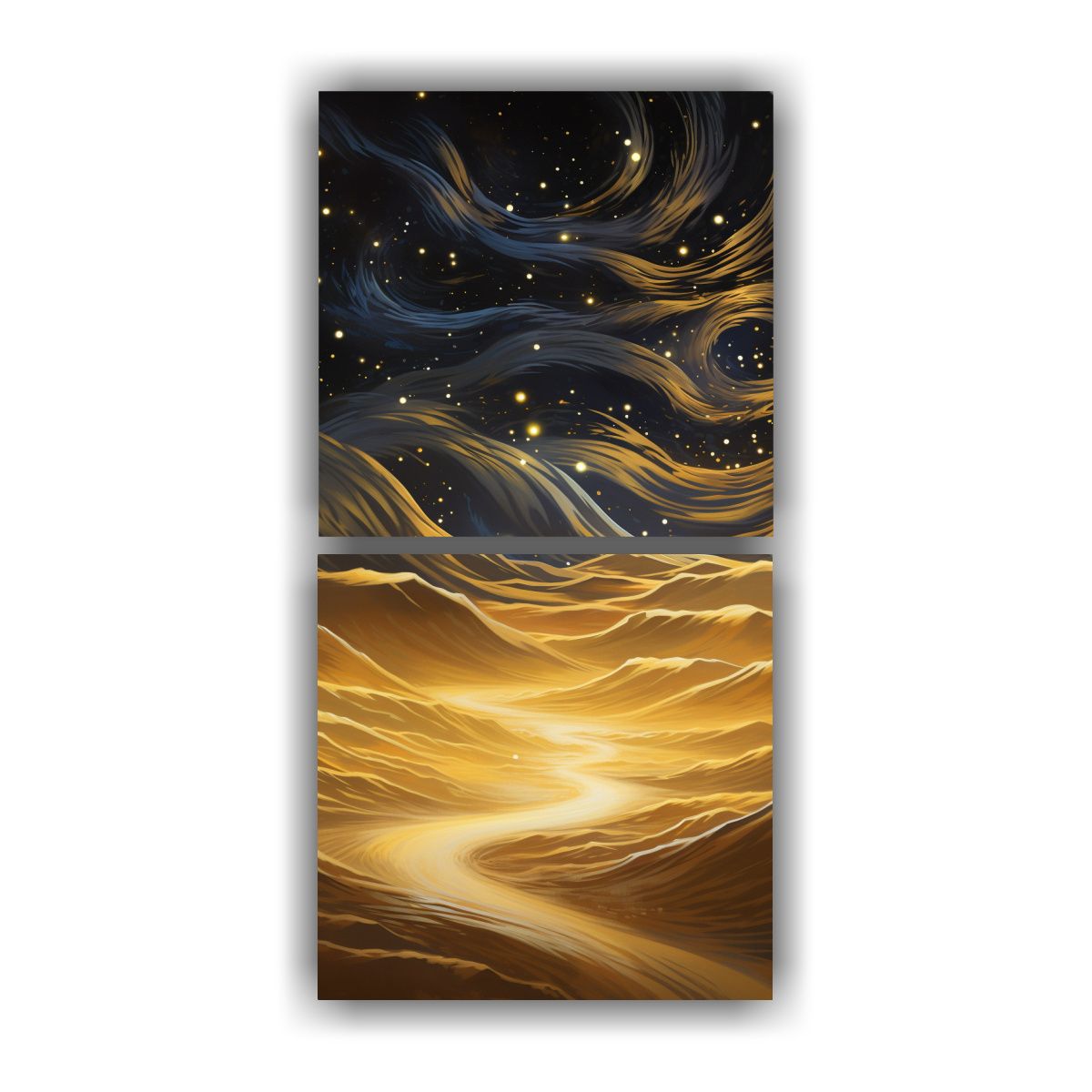 GENERICO - Paisaje árabe En Díptico Para Decoración De 20x40 Cm