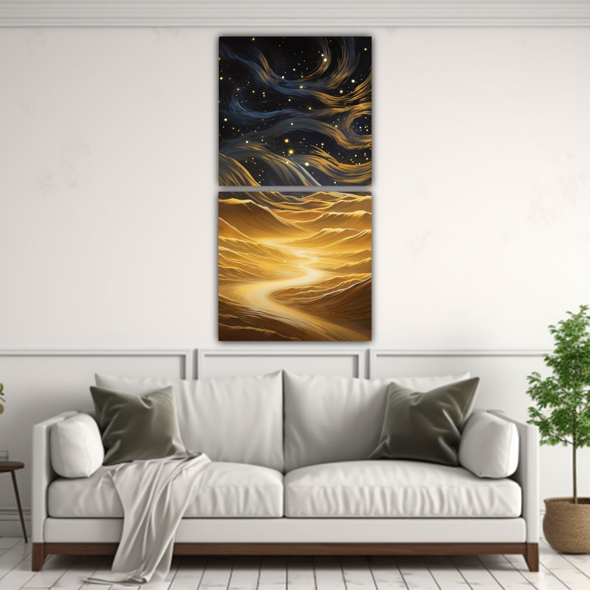 GENERICO - Paisaje árabe En Díptico Para Decoración De 20x40 Cm