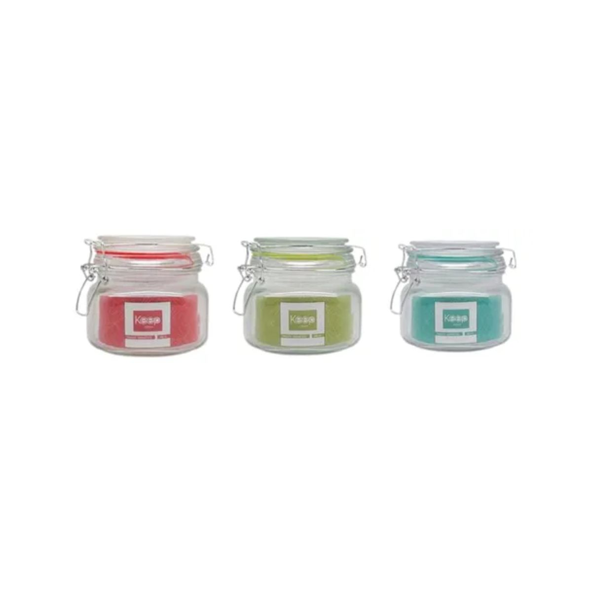 KEEP - Pack X3 Frasco Hermético Vidrio Contenedor 500ml Keep