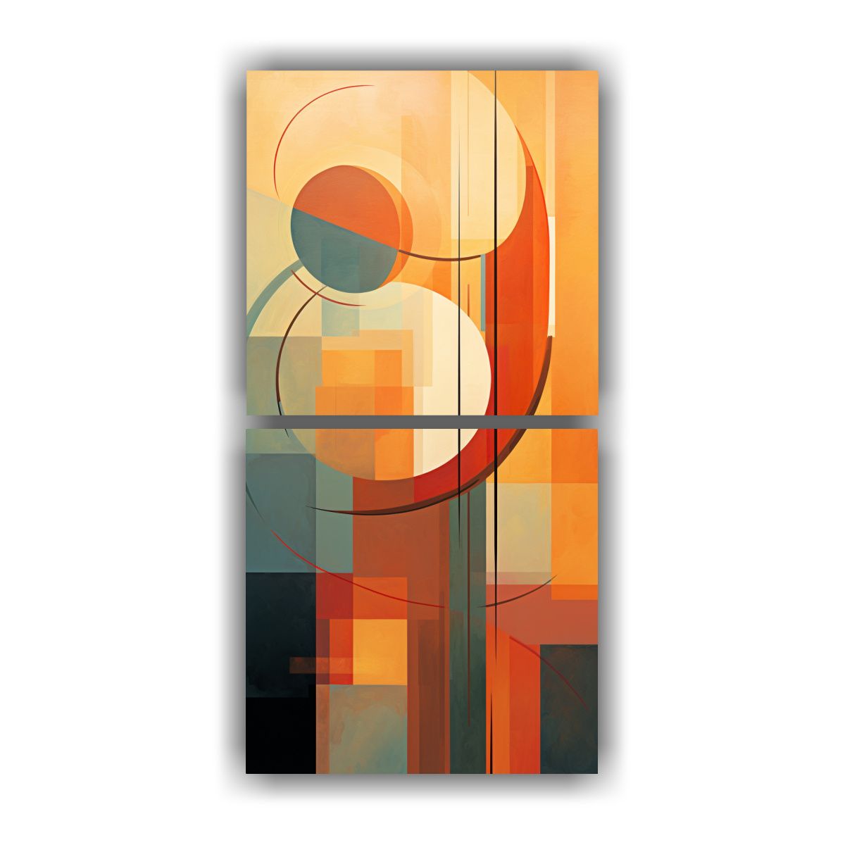 GENERICO - Cuadros Abstractos En Tela Canvas Dos Cuadros 60x120 Cm