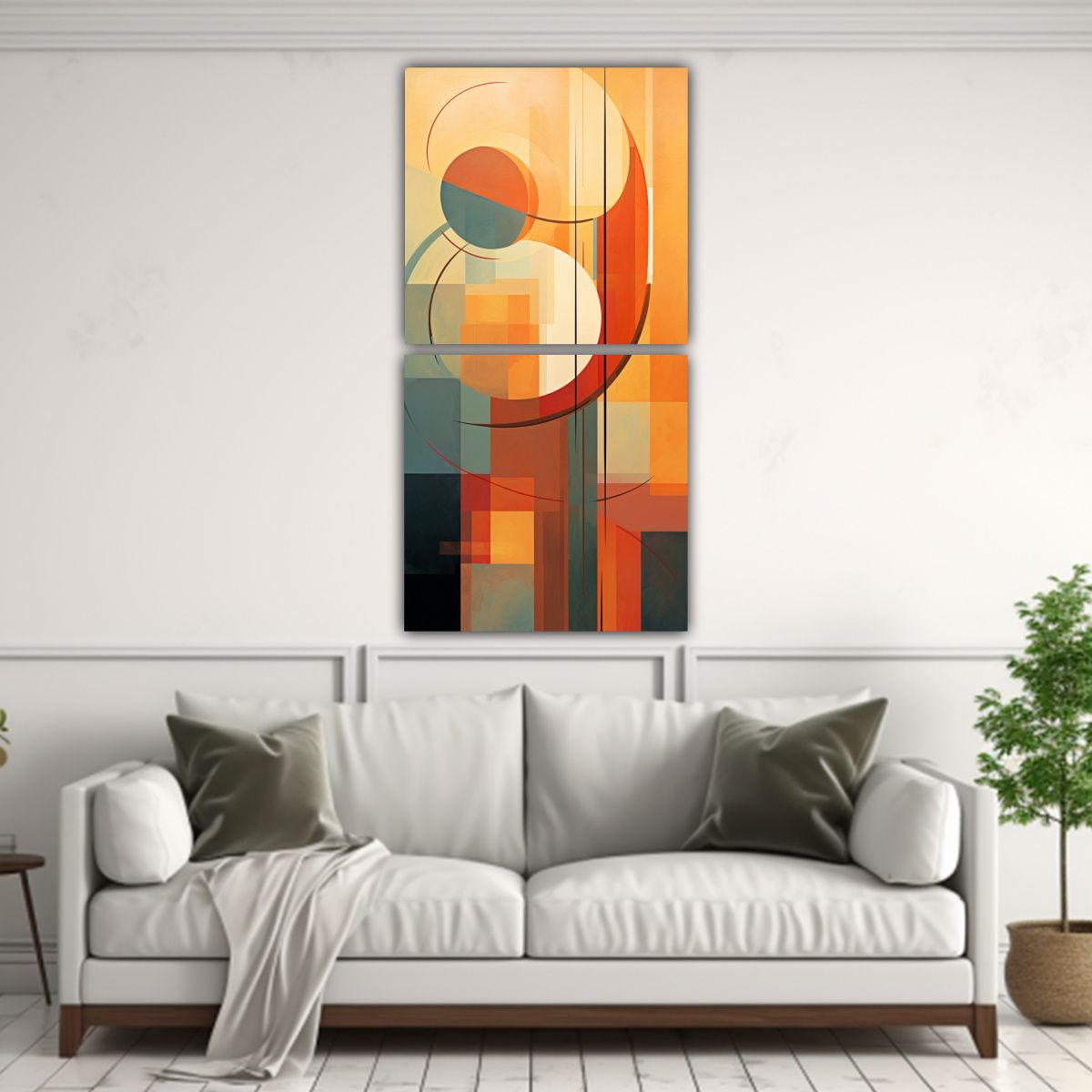 GENERICO - Cuadros Abstractos En Tela Canvas Dos Cuadros 60x120 Cm