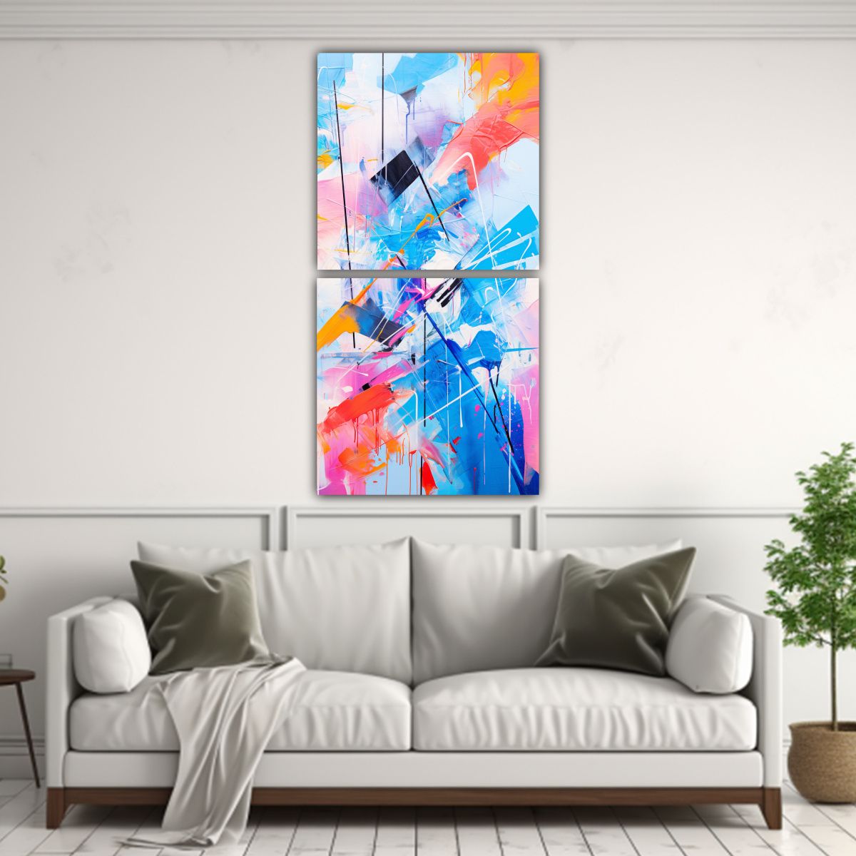 GENERICO - Composiciones Majestuosas Fusión Abstracta De 50x100 Cm