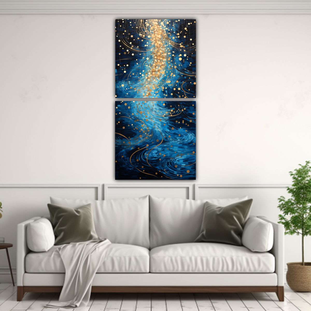 GENERICO - Cuadros Impresos En Estilo Puntillismo Luminoso 40x80 Cm