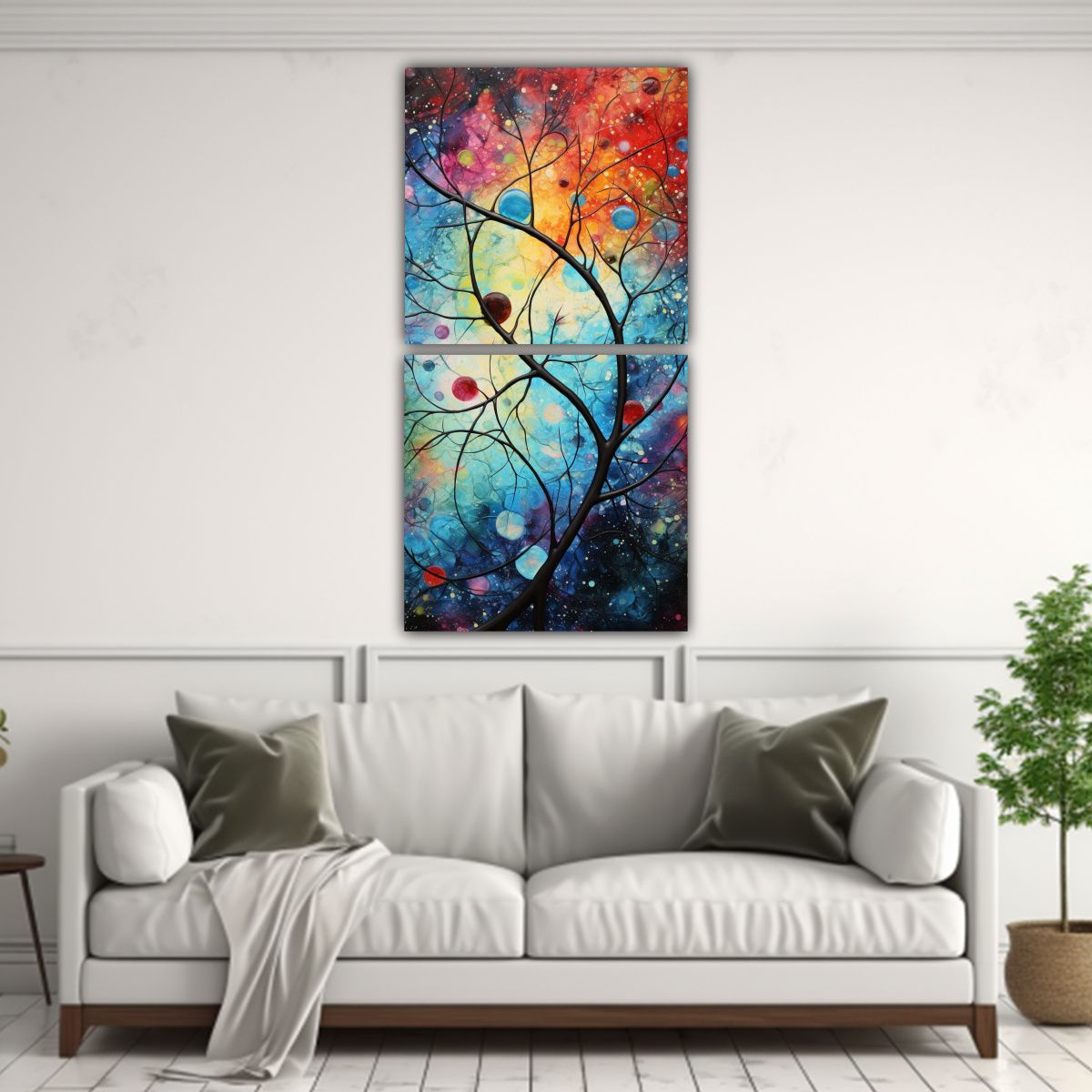 GENERICO - Pintura Decorativa Con Estilo Jackson Pollock De 20x40 Cm