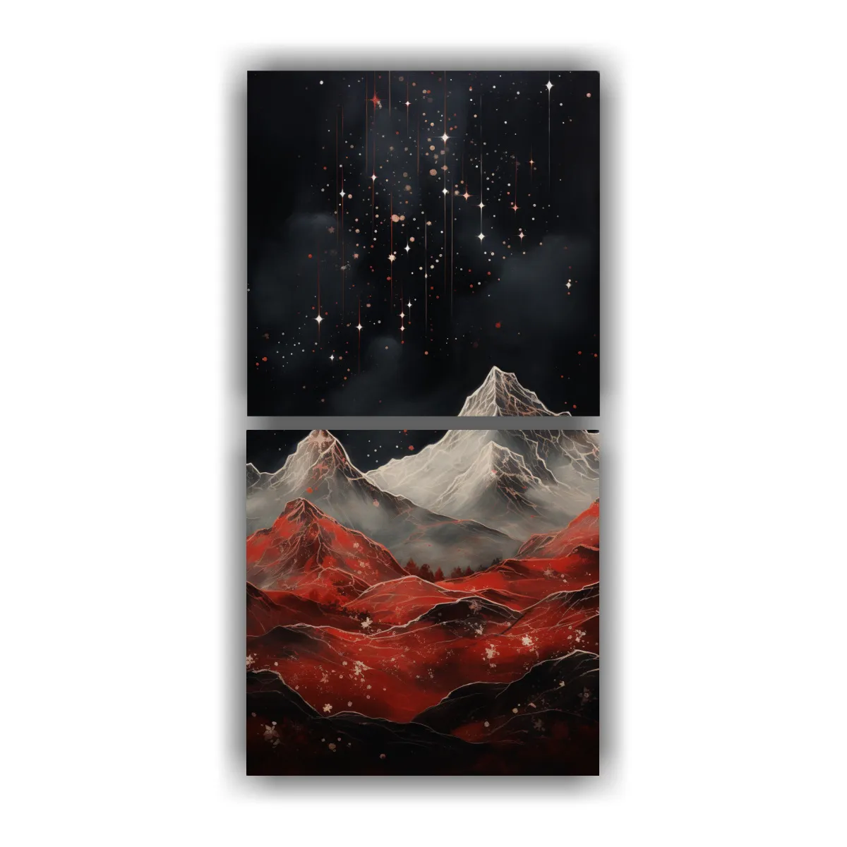 GENERICO - Díptico Decoración Montaña Con Estilo Elegante 60x120 Cm
