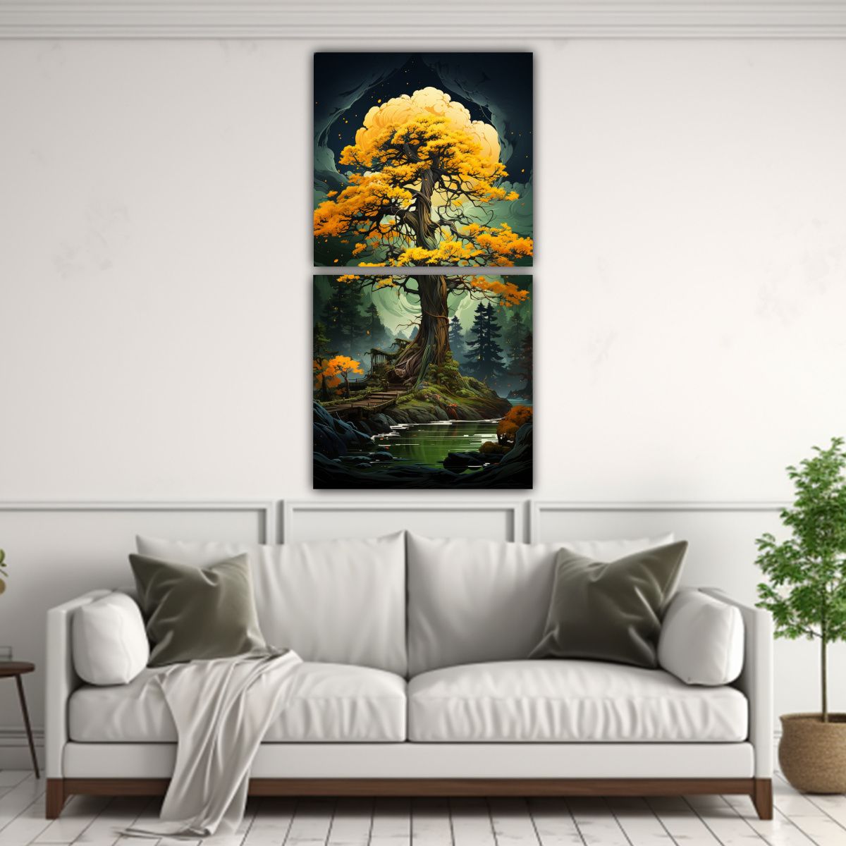 GENERICO - Cuadros Venta Estrellados Árbol De Cedro En 30x60 Cm
