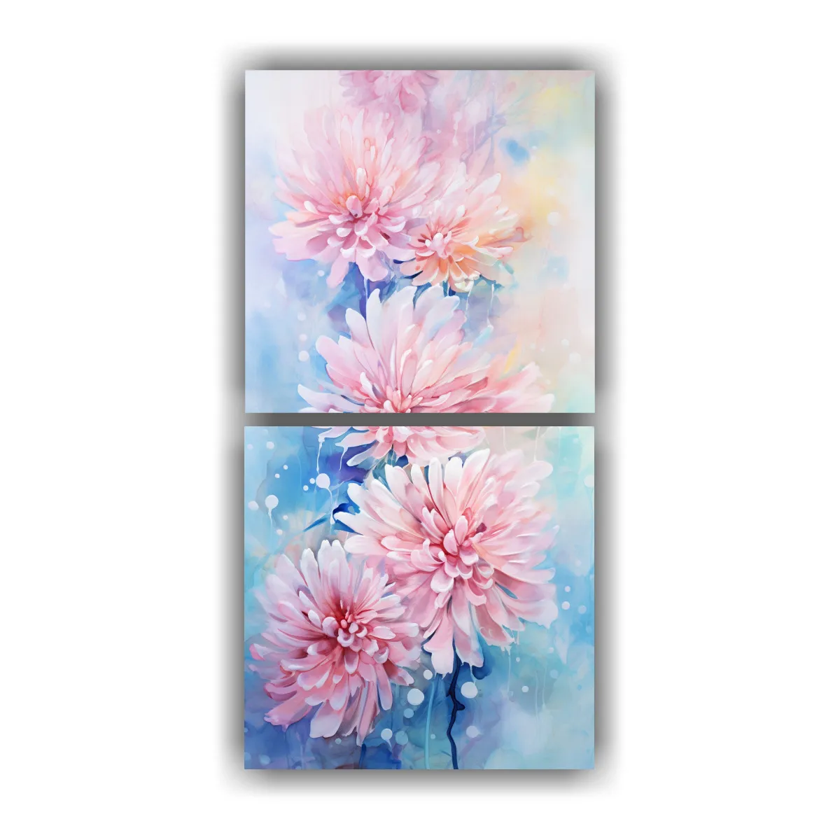 GENERICO - Cuadros De Tela De Chrysanthemums Flores Rosa Y 50x100 Cm