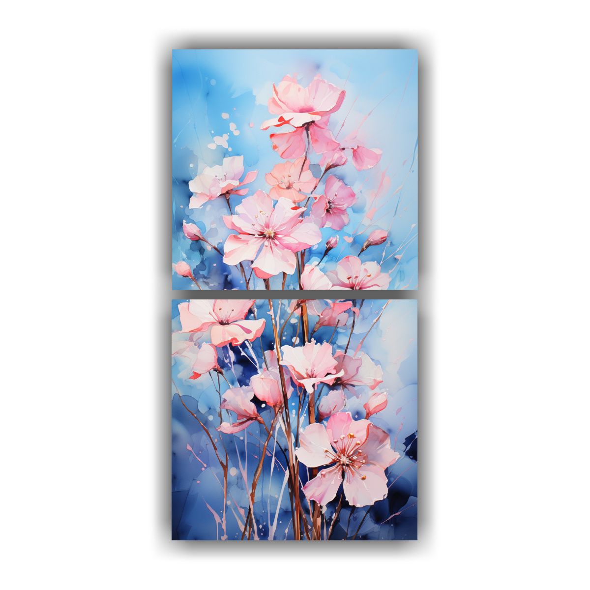 GENERICO - Pinturas Abstractas De Decoración En Dos Lienzos 30x60 Cm