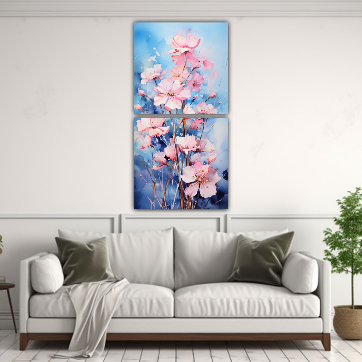 GENERICO - Pinturas Abstractas De Decoración En Dos Lienzos 30x60 Cm