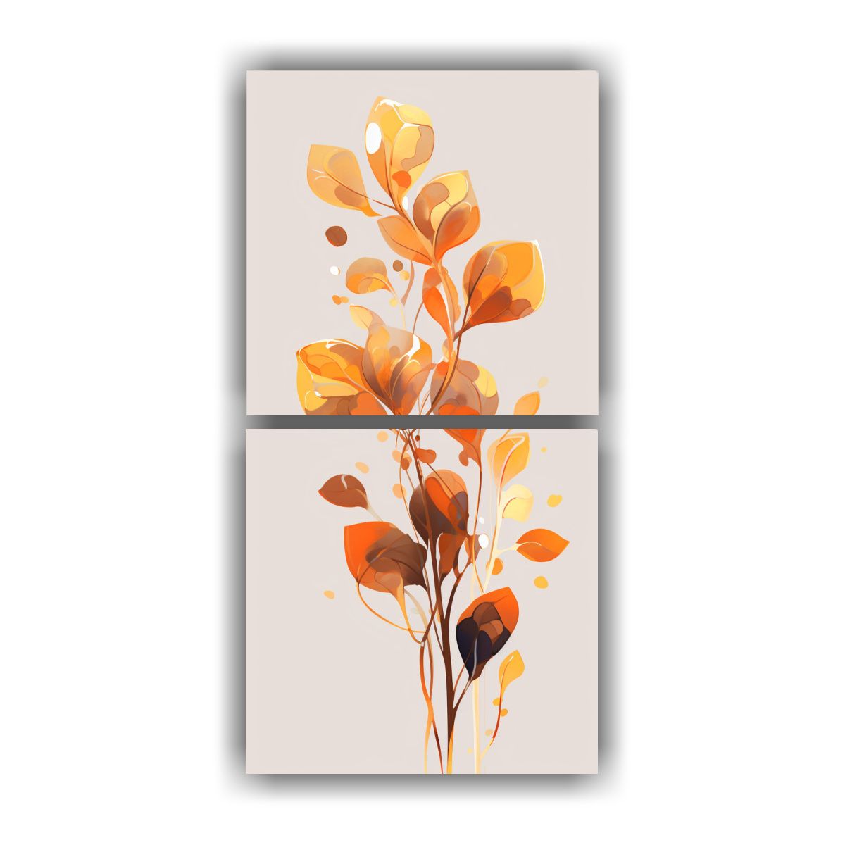 GENERICO - Dos Cuadros En Bastidor Con Hojas De Eucalipto En 50x100 Cm