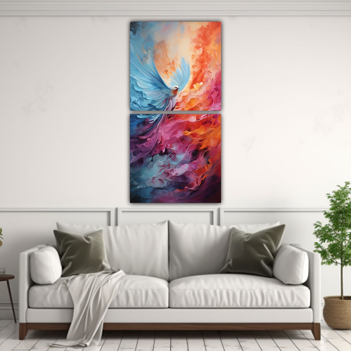 GENERICO - Cuadros Abstractos Coloridos Para Decoración De 20x40 Cm